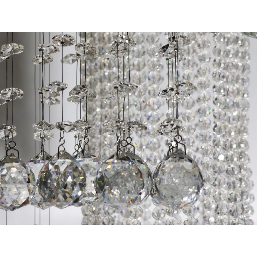 Plafoniera LED in cristallo NAURU LED/24W/230V Ø 45 cm cromo lucido + telecomando