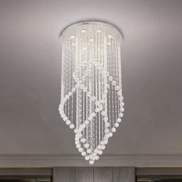 Plafoniera in cristallo LED NAURU LED/30W/230V Ø 60 cm cromo lucido + telecomando