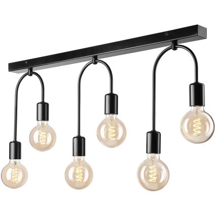 Plafoniera JANO 6xE27/15W/230V nero
