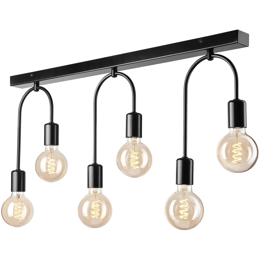 Plafoniera JANO 6xE27/15W/230V nero