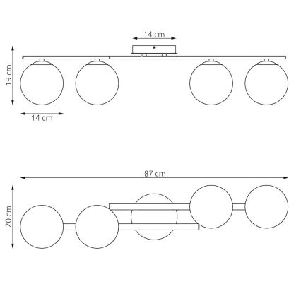 Plafoniera KAIRO 4xE14/10W/230V beige