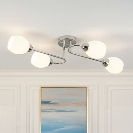 Plafoniera KING 4xE27/15W/230V cromo lucido