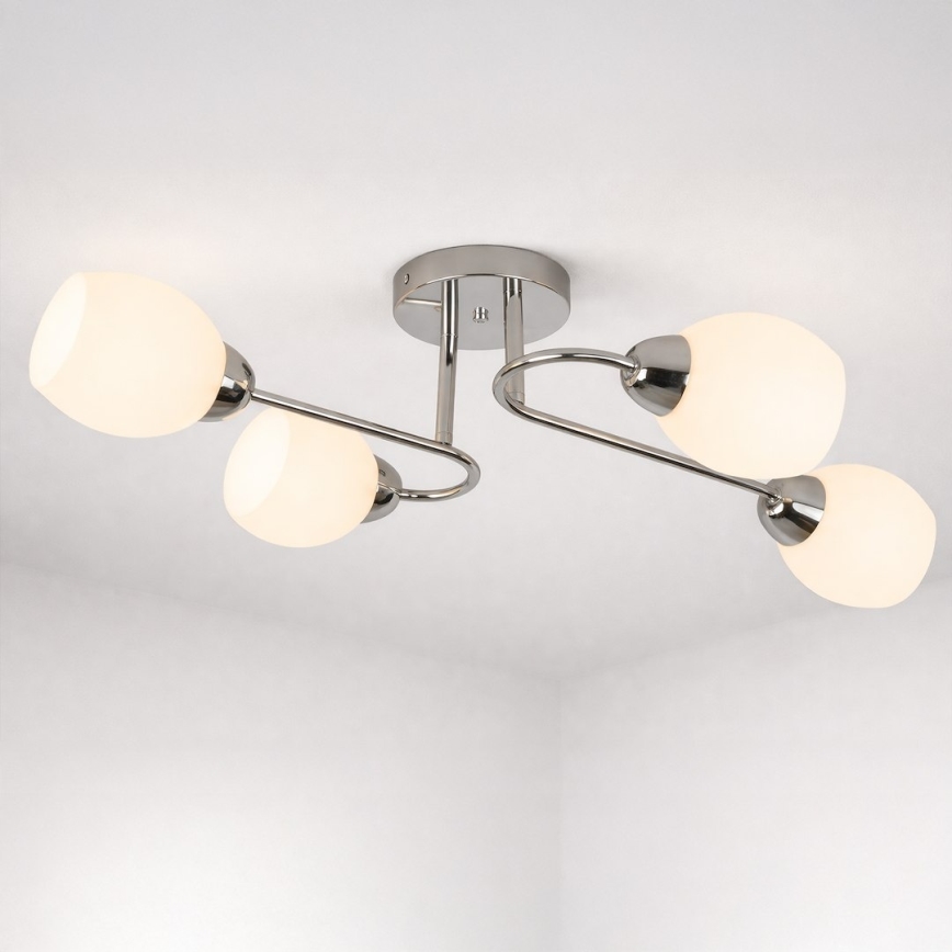 Plafoniera KING 4xE27/15W/230V cromo lucido