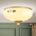 Plafoniera LANDHAUS 1x E27/60W/230V Ø 21 cm ottone/beige/verde