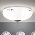 Plafoniera LANDHAUS 2xE27/60W/230V ø 28 cm cromo opaco/bianco/blu