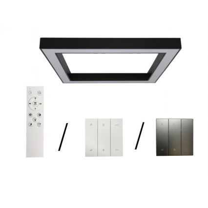 Plafoniera LED 150W/230V, 3000/4000/6500K selezionabili, 120x120 cm, nera