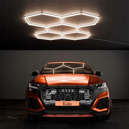 Plafoniera a soffitto LED HEXAGON/192W/85-265V 4000K 298x209 cm CRI 90 IP54 bianca