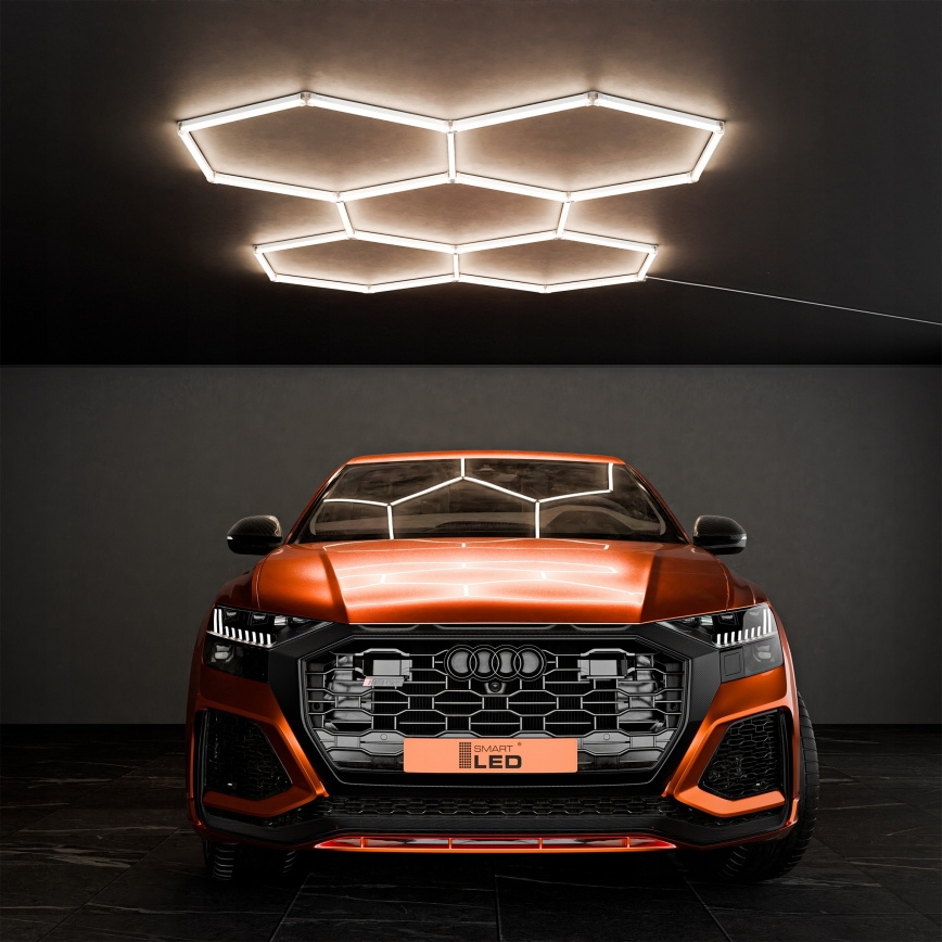 Plafoniera LED da soffitto HEXAGON LED/240W/85-265V 4000K 298x209 cm CRI 90 IP44 bianco