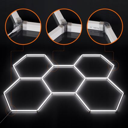 Plafoniera LED HEXAGON LED/240W/85-265V 6500K 298x209 cm CRI 90 IP44 bianco