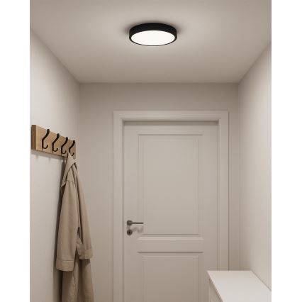 Plafoniera LED 24W/230V 3000/4000/6500K Ø 30 cm nero