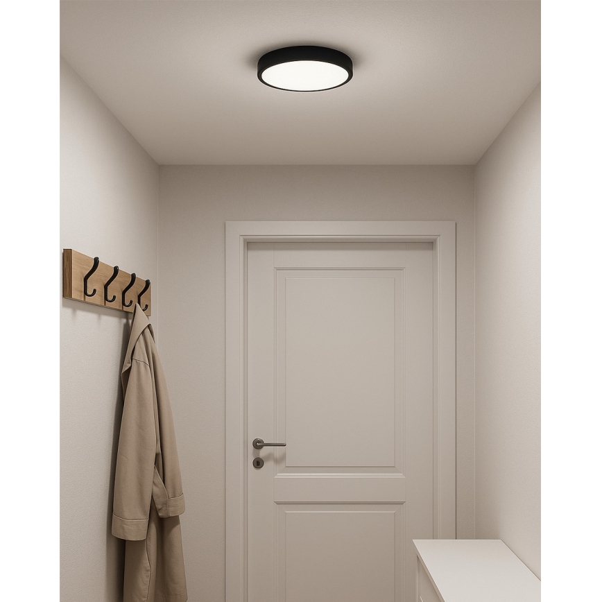 Plafoniera LED 24W/230V 3000/4000/6500K Ø 30 cm nero
