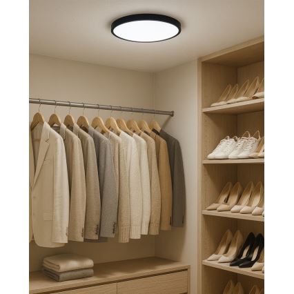 Plafoniera LED 24W/230V 3000/4000/6500K Ø 30 cm nero