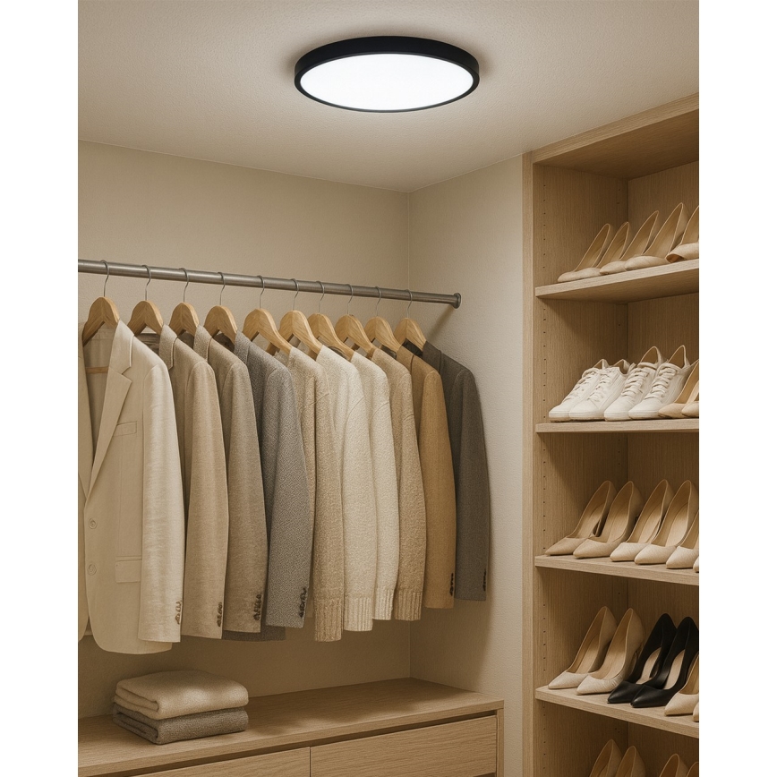 Plafoniera LED 24W/230V 3000/4000/6500K Ø 30 cm nero