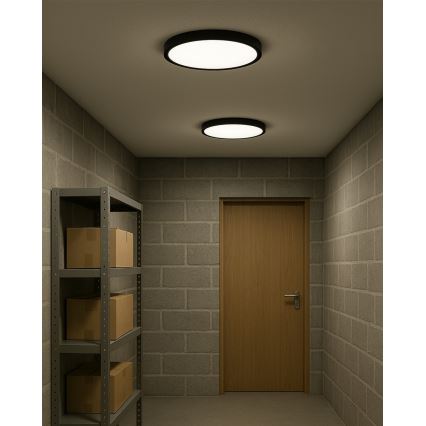 Plafoniera LED 24W/230V 3000/4000/6500K Ø 30 cm nero