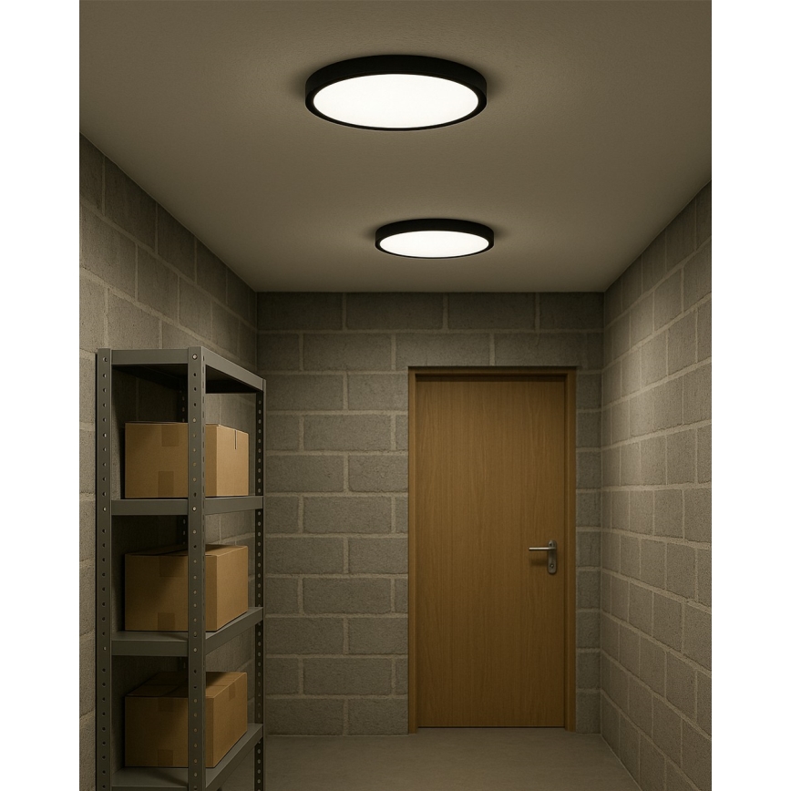 Plafoniera LED 24W/230V 3000/4000/6500K Ø 30 cm nero