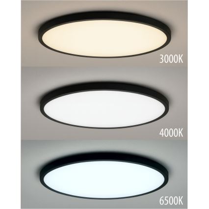 Plafoniera LED 24W/230V 3000/4000/6500K Ø 30 cm nero