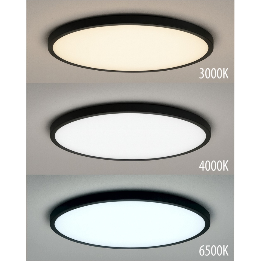 Plafoniera LED 24W/230V 3000/4000/6500K Ø 30 cm nero
