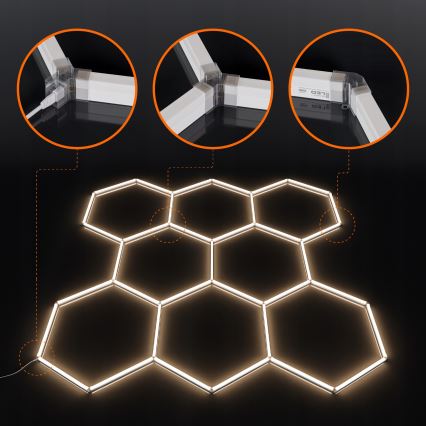 Plafoniera LED HEXAGON 280W 85-265V 4000K 313x298 cm CRI 90 IP54 bianca