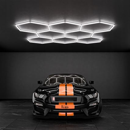 Plafoniera da soffitto HEXAGON LED/280W/85-265V 6500K 313x298 cm CRI 90 IP54 bianco