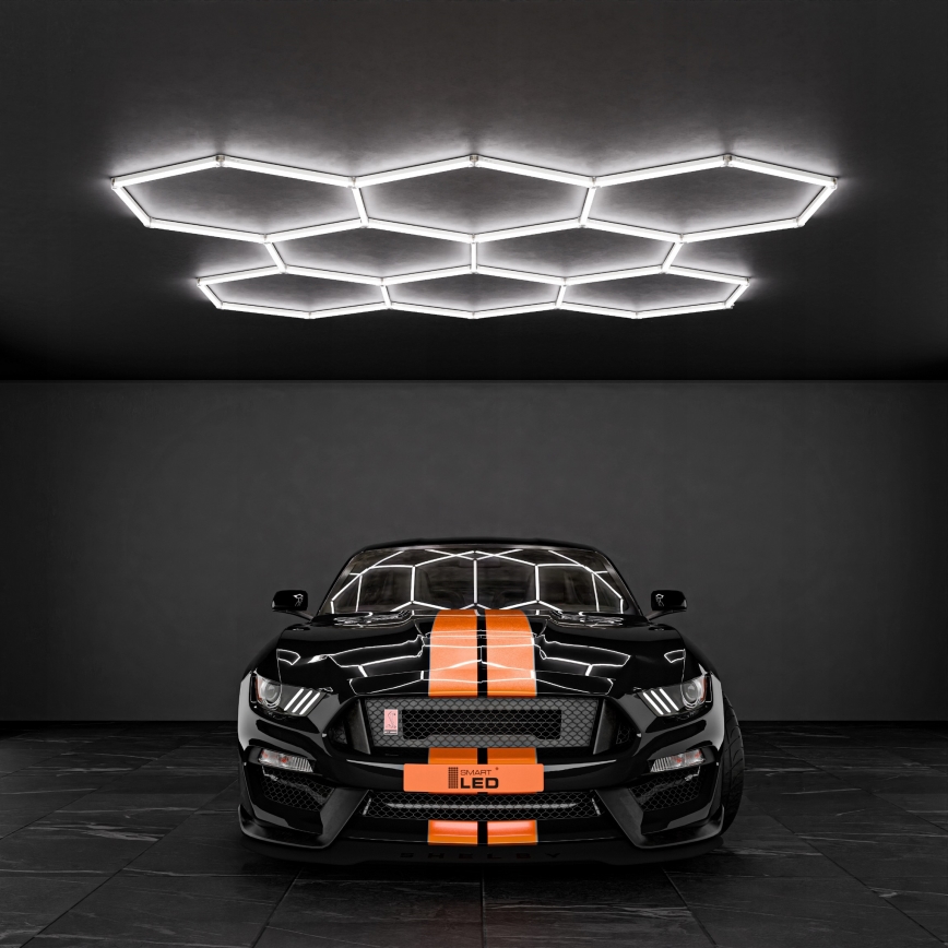 Plafoniera da soffitto HEXAGON LED/280W/85-265V 6500K 313x298 cm CRI 90 IP54 bianco