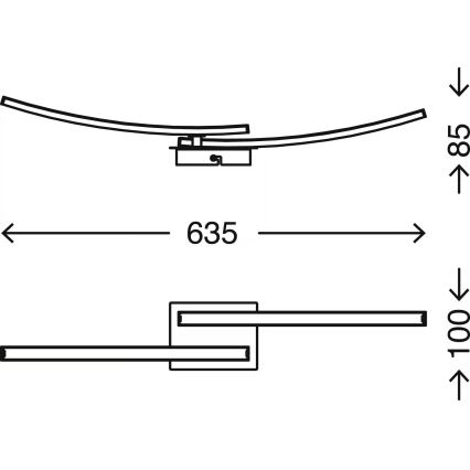 Plafoniera LED 2xLED/6W/230V 3000K, cromo opaco