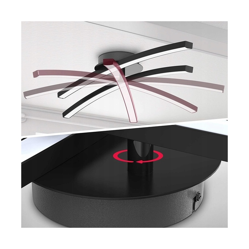 Plafoniera LED 2xLED/6W/230V 3000K nero