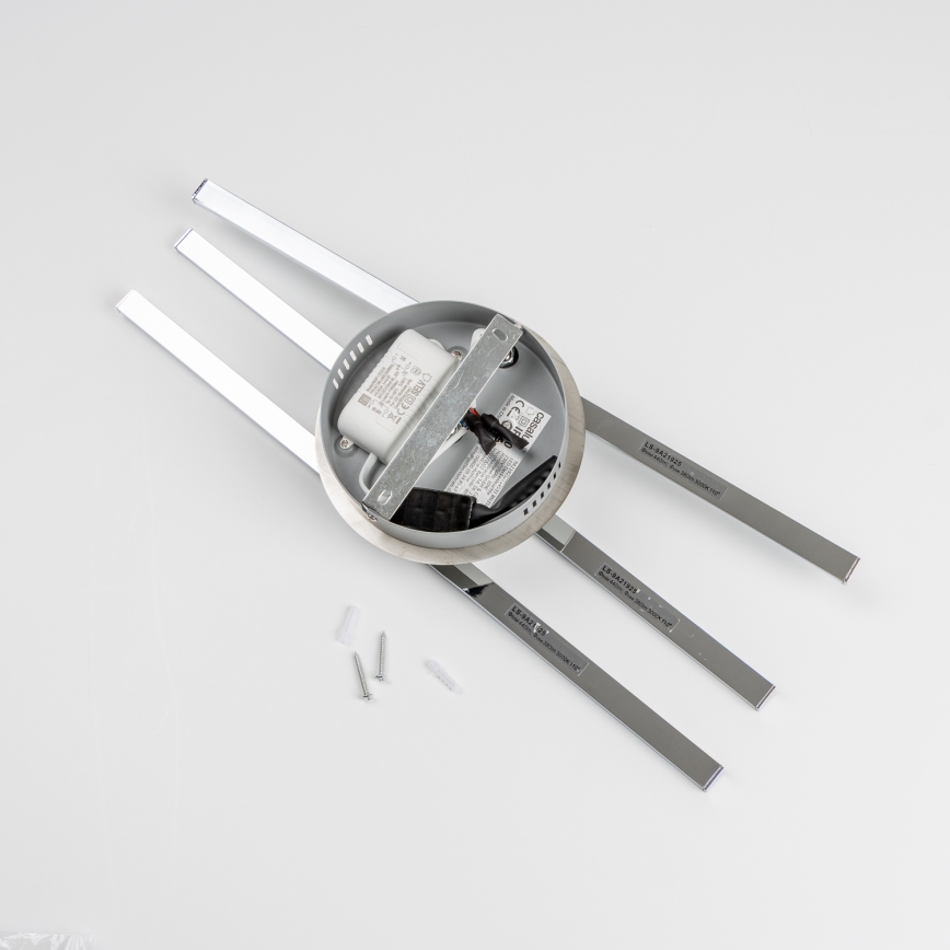 Plafoniera LED 3 x 3 W, 230 V, cromato lucido