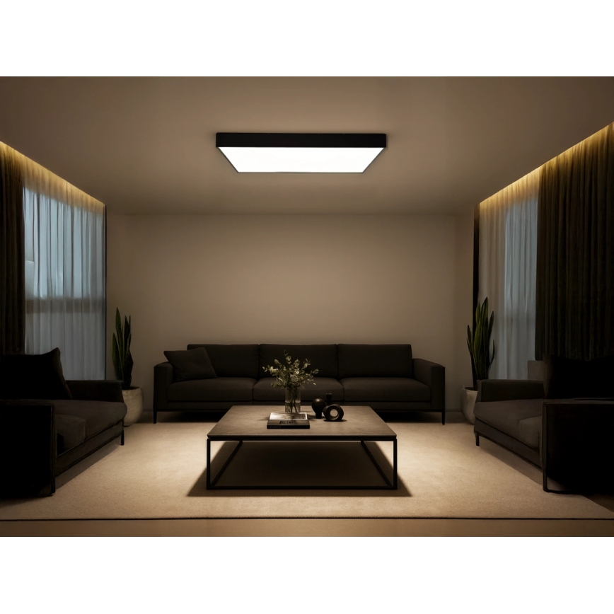 Plafoniera LED/340W/230V 3000/4000/6500K 100x100 cm nero