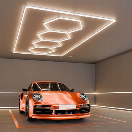 Plafoniera LED HEXAGON LED/384W/85-265V 4000K 484x243 cm CRI 90 IP54 bianco