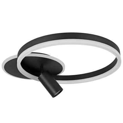 Plafoniera LED 38W/230V + 1xGU10/30W nera