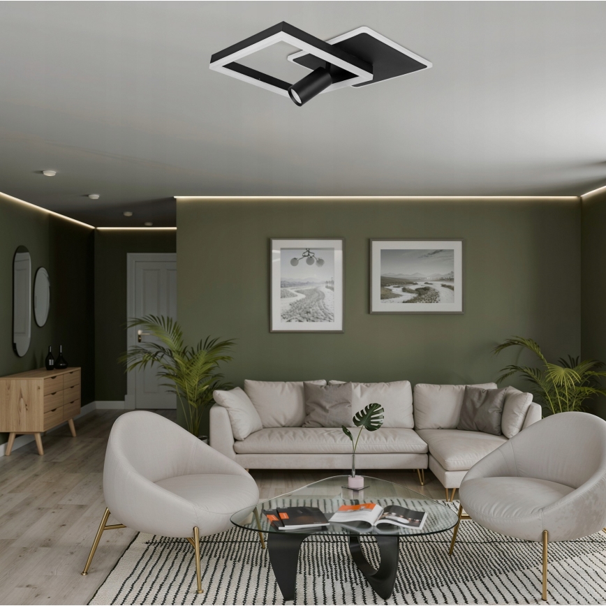 Plafoniera LED/38W/230V + 1xGU10/30W nero