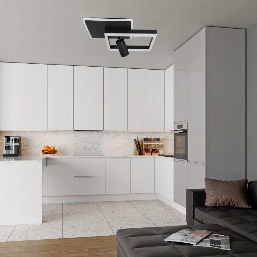 Plafoniera LED/38W/230V + 1xGU10/30W nero