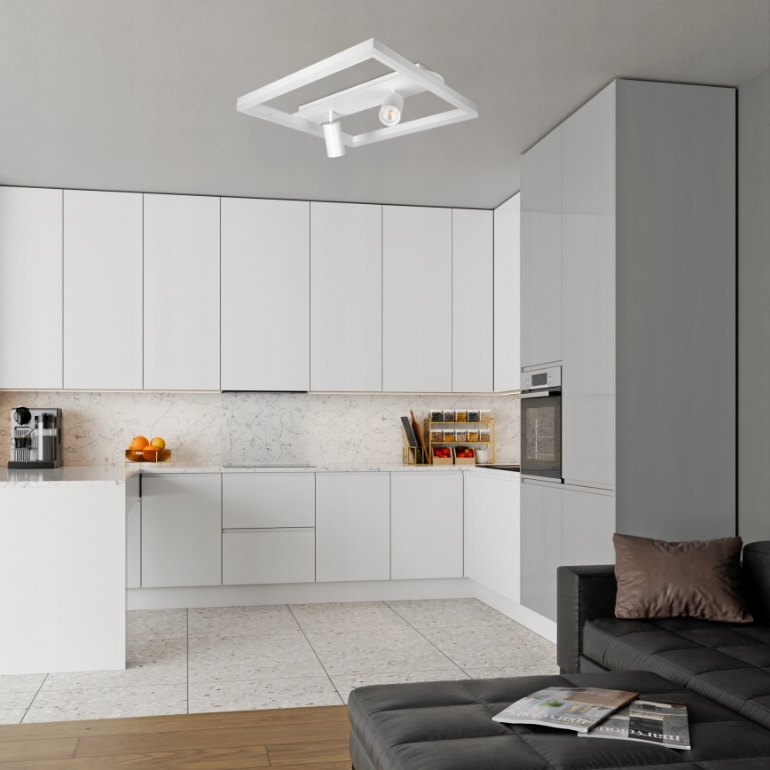 Plafoniera LED/38W/230V + 2xGU10/30W bianca