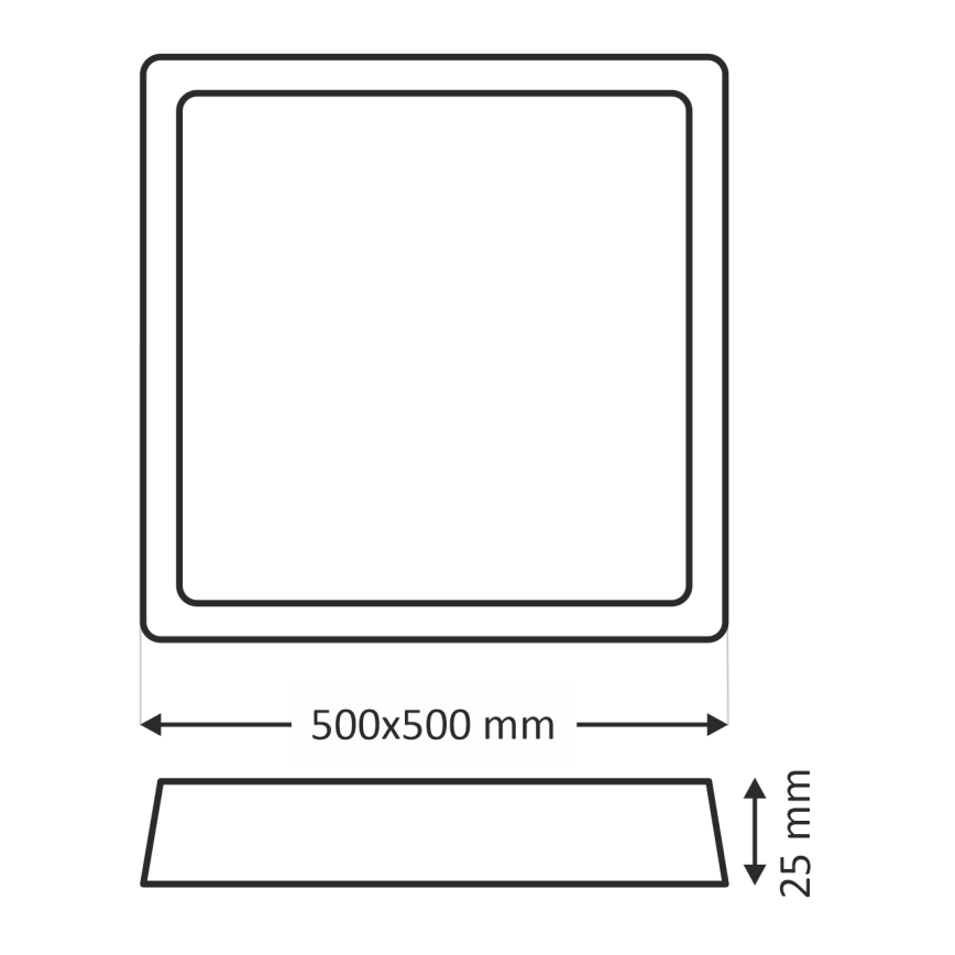 Plafoniera LED/40W/230V 3000/4000/6500K 50x50 cm bianco