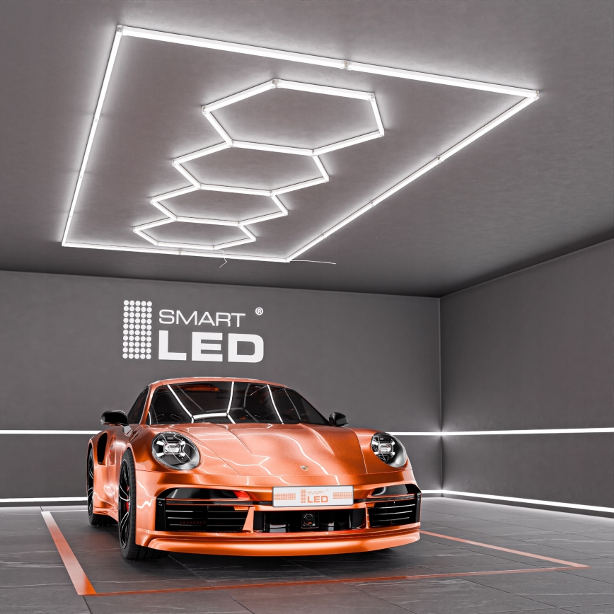 Plafoniera LED HEXAGON LED/426W/85-265V 6500K 484x243 cm CRI 90 IP44 bianco