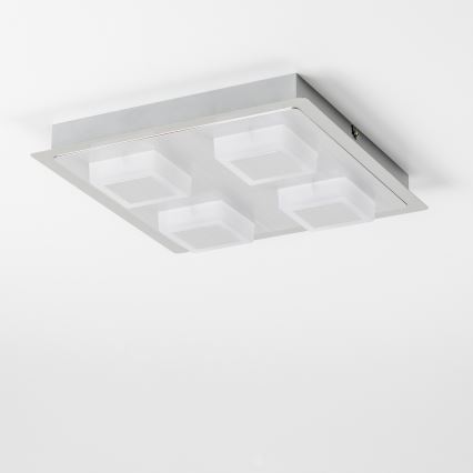 Plafoniera LED 4xLED/5W/230V 3000K 28x28 cm cromo satinato