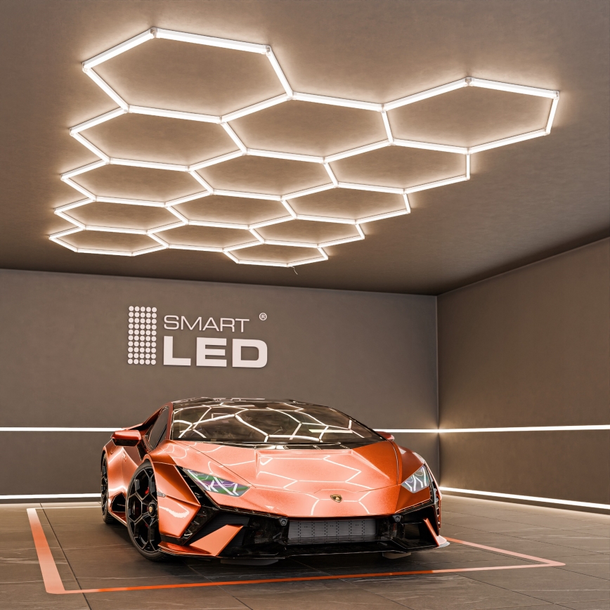 Plafoniera LED HEXAGON LED/570W/85-265V 4000K 522x298 cm CRI 90 IP44 bianca