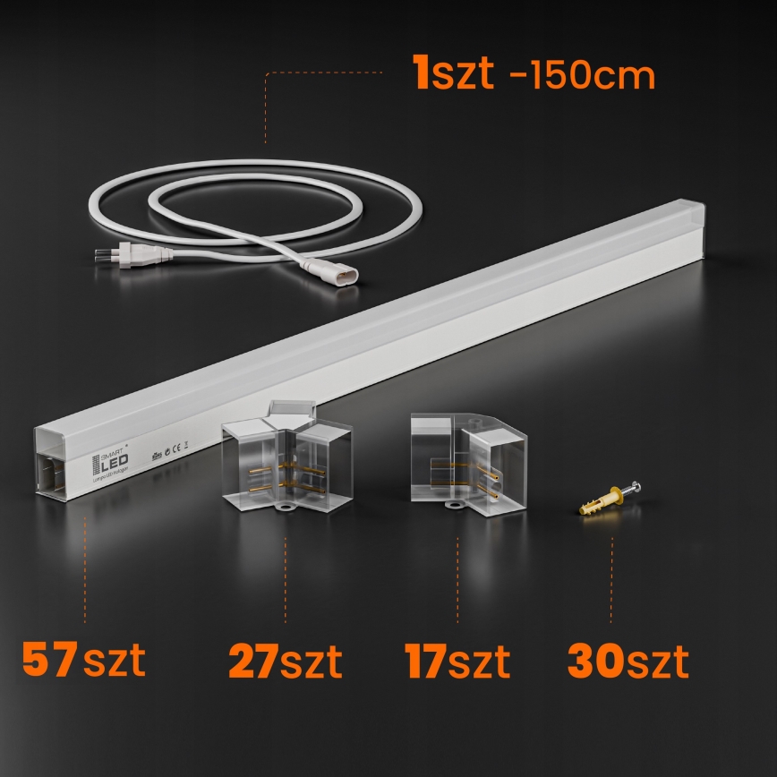 Plafoniera LED HEXAGON LED/570W/85-265V 6500K 522x298 cm CRI 90 IP44 bianca