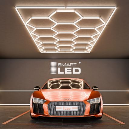 Plafoniera LED HEXAGON LED/696W/85-265V 4000K 484x243 cm CRI 90 IP54 bianca