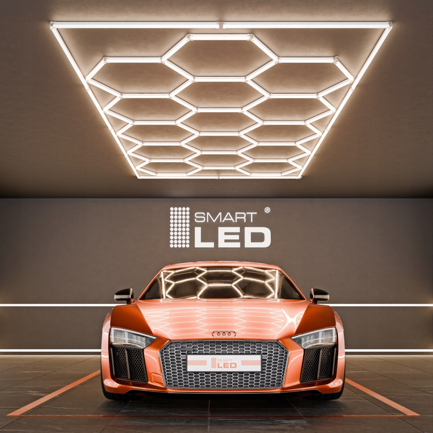 Plafoniera LED HEXAGON LED/696W/85-265V 4000K 484x243 cm CRI 90 IP54 bianca