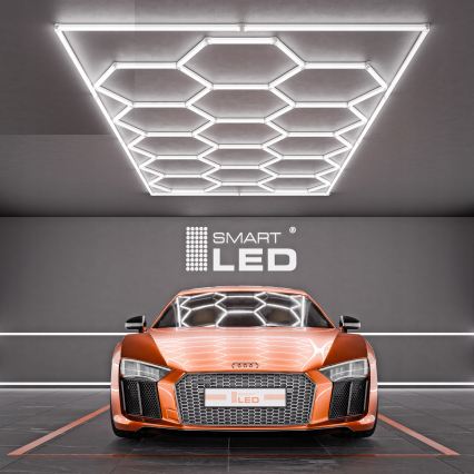 Plafoniera da soffitto LED HEXAGON LED/696W/85-265V 6500K 484x243 cm CRI 90 IP44 bianca