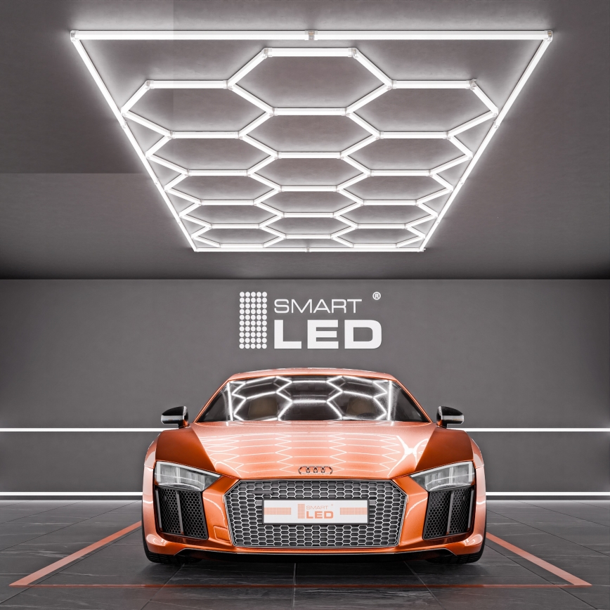 Plafoniera da soffitto LED HEXAGON LED/696W/85-265V 6500K 484x243 cm CRI 90 IP44 bianca