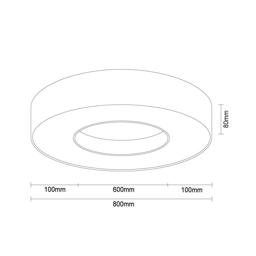 Plafoniera LED/80W/230V 3000/4000/6500K Ø 80 cm bianca