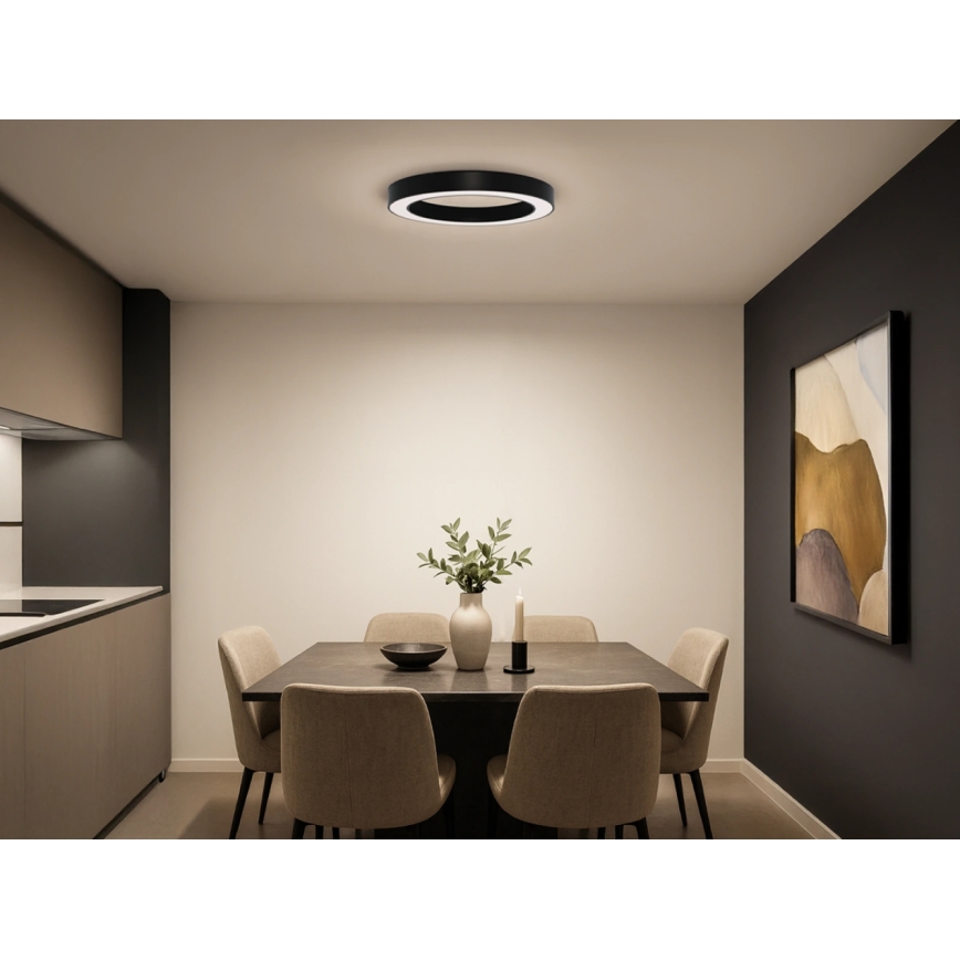Plafoniera LED 80W/230V, temperatura colore selezionabile 3000/4000/6500K, Ø 80 cm, nera