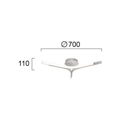 Plafoniera LED ALTA LED/30W/230V argento