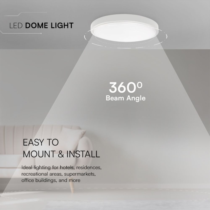 Plafoniera da bagno LED con chip SAMSUNG LED/18W/230V IP44 3000K diam. 25 cm bianco