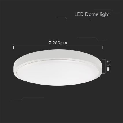 Plafoniera da bagno LED con chip SAMSUNG LED/18W/230V IP44 3000K diam. 25 cm bianco