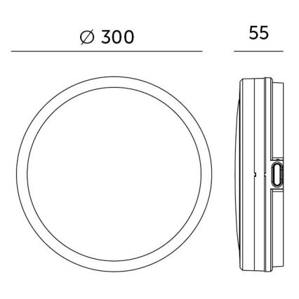 Plafoniera LED per bagno con sensore LED/18W/230V 3000/4000/6500K IP65 diam. 30 cm bianco + telecomando