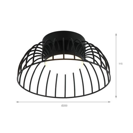 Plafoniera LED BETSY LED/12W/230V diam. 25 cm nero