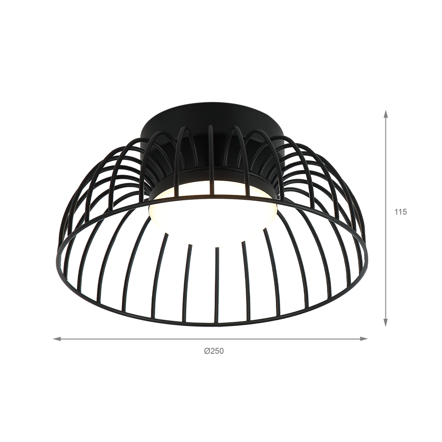 Plafoniera LED BETSY LED/12W/230V diam. 25 cm nero